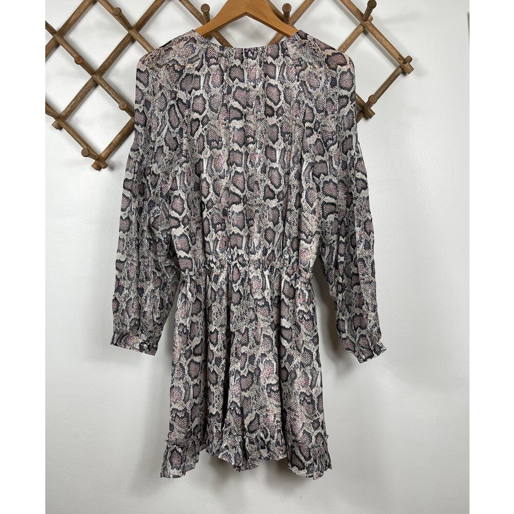 New AllSaints Kaylee Misra Snake Skin Print Playsuit In White Size 6 - Picture 4 of 8